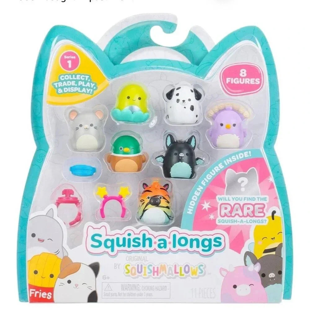 Squish-a-longs - 1” Mini-Squish with 2 Accessories, 1 Ring, and a Collector’s Gu